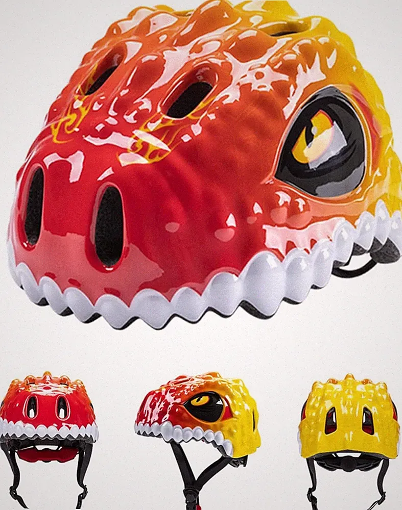Fahrradhelm Kinder 3D Cartoon Verstellbar 51-54CM für Jungen Mädchen 2-6 Jahre