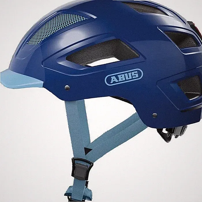 Fahrradhelm mit LED-Rücklicht ABUS Hyban 2.0 blau M 52 bis 58 cm