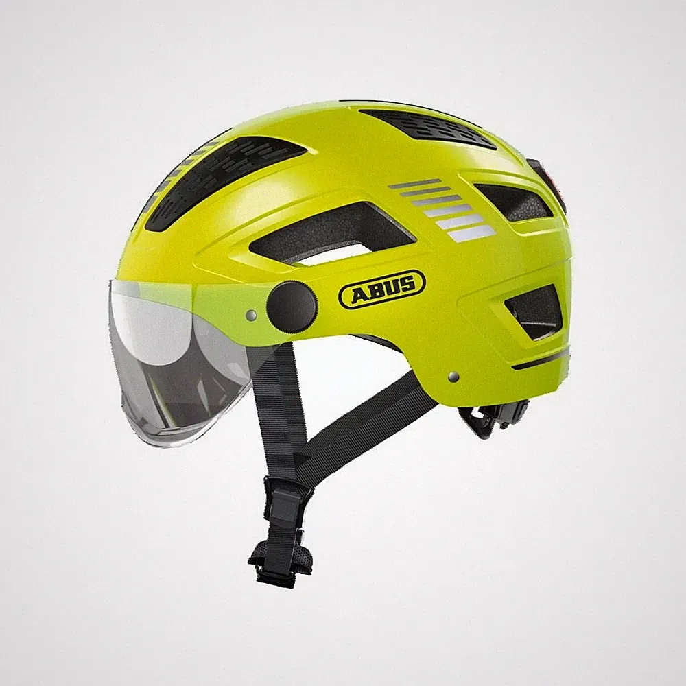 Fahrradhelm mit Visier ABUS Hyban 2.0 ACE signal gelb M 52 bis 58 cm