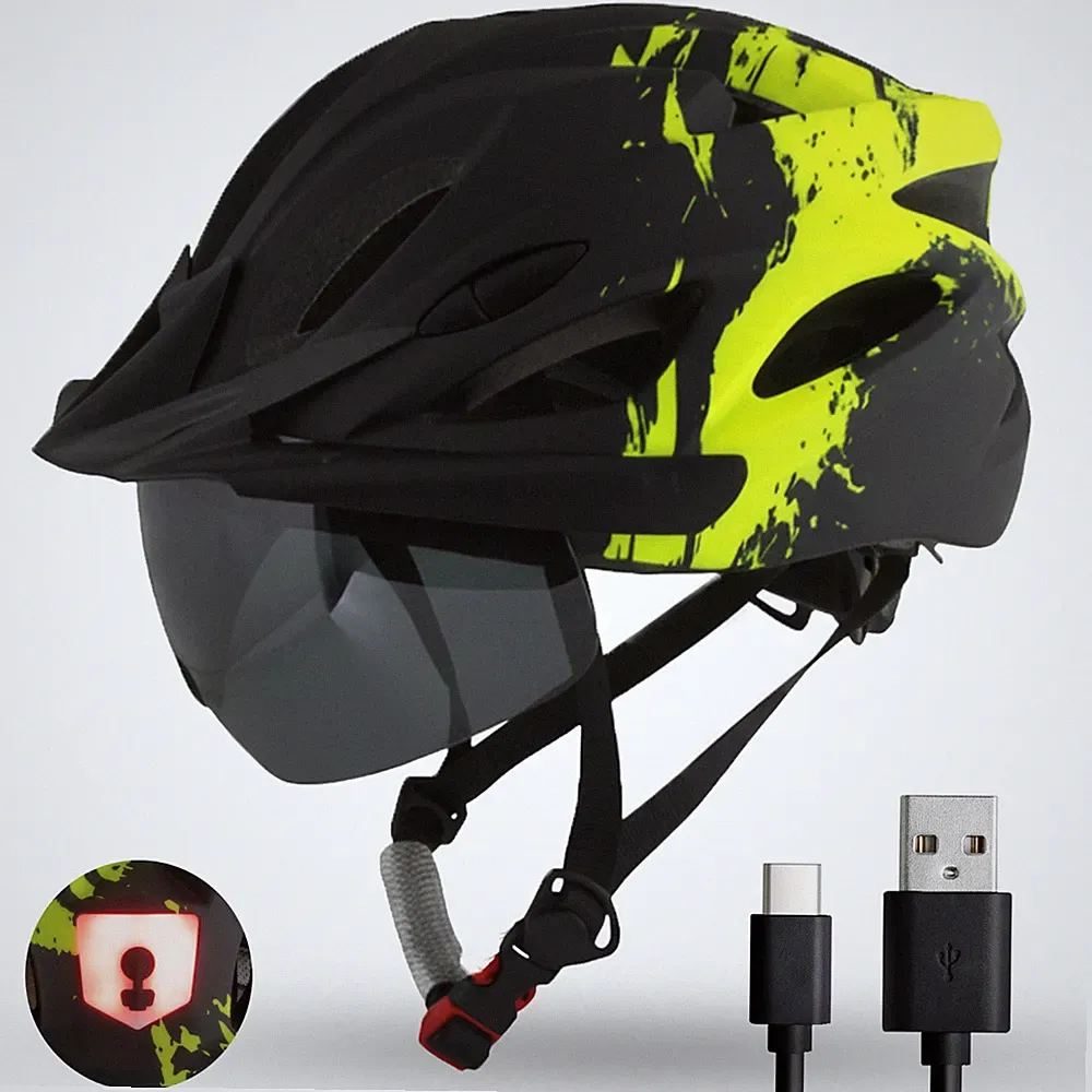 Fahrradhelm mit Visier Damen & Herren Renrad Helm Mountain Bike Enduro H085 BMX