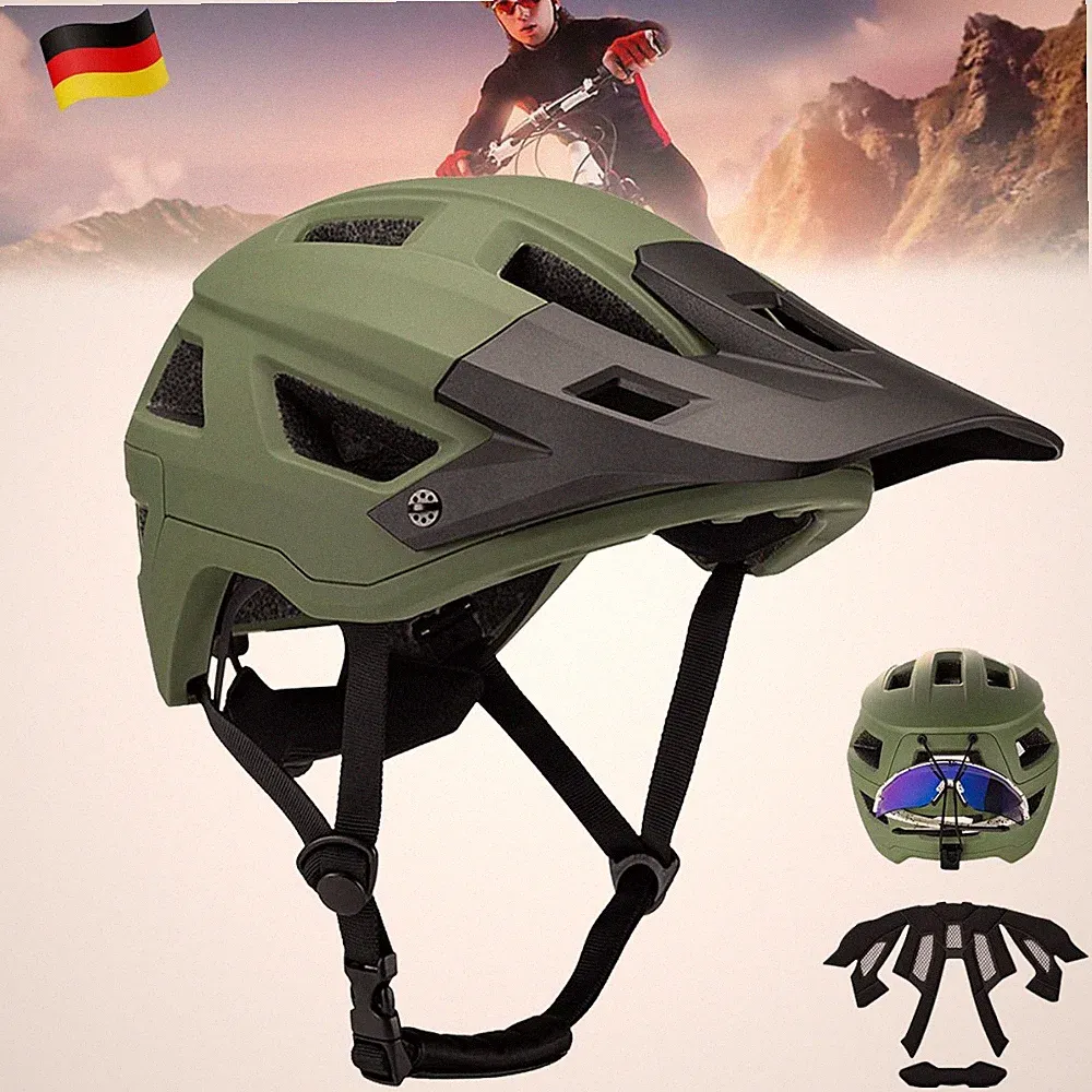 Fahrradhelm mit Visier MTB Helm Mountainbike Herren Damen Schutzhelm Radhelm DHL