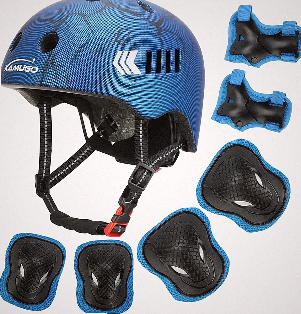 Fahrradhelm Set Kinderhelm mit Schutzausrüstung für 1-8 Jahre Jungen Mädchen