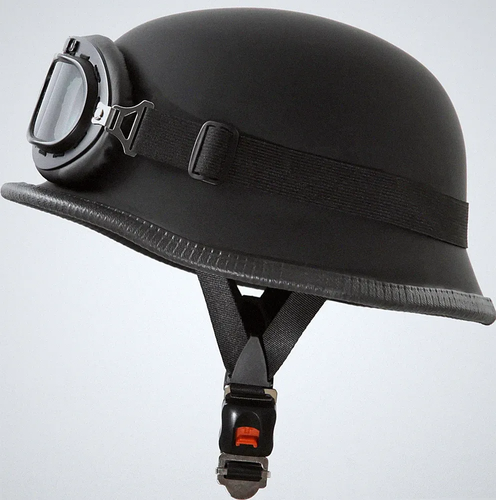 Fahrradhelm und Fliegerbrille Radhelm Helm Schwarz matt Größe XL Wehrmacht