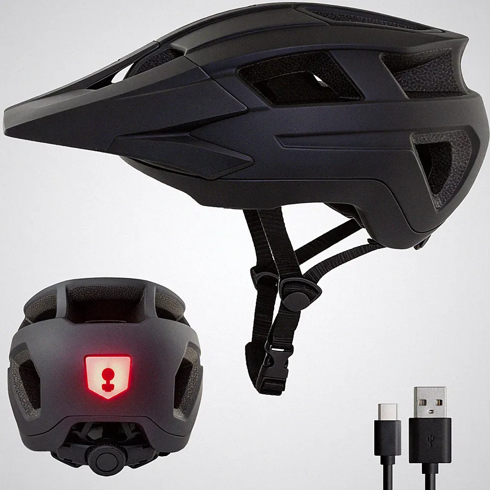 Fahrradhelm Urban MTB City E-Bike Fahrrad Helm mit Visier L/XL 54-61cm Schwarz