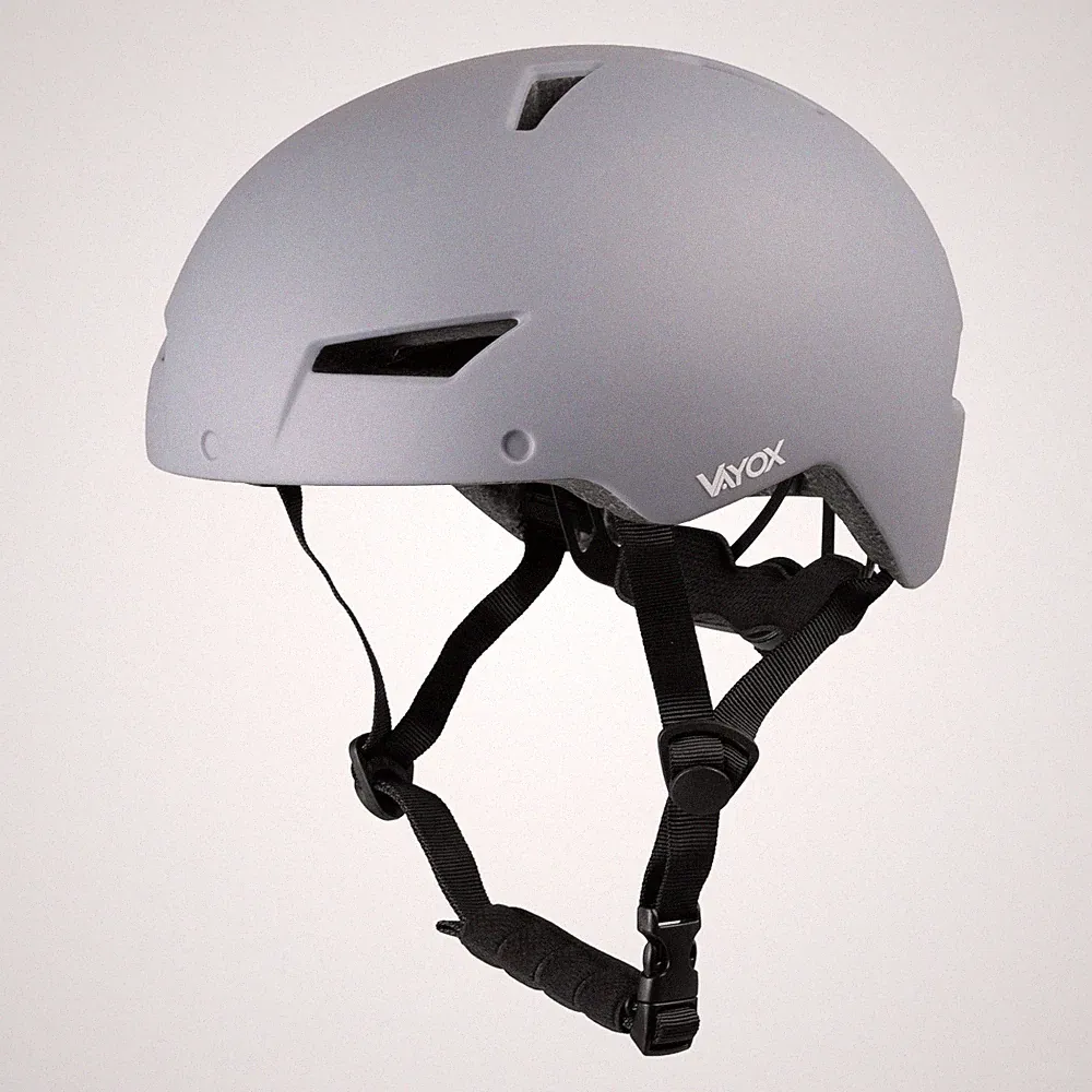 Fahrradhelm Vayox Street VA0423GREM Größe M, USB-C LED Licht, Grau Matt