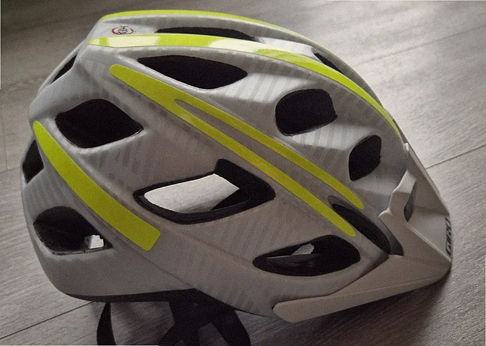 Fahrradhelm von GIRO ROC LOC weiss neon gelb Gr. 51-55 cm