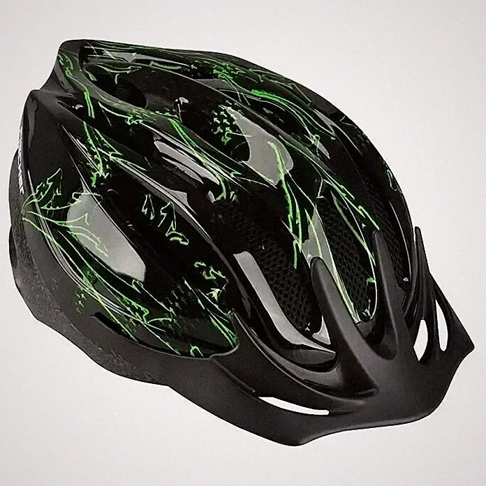 FISCHER Erwachsene Fahrradhelm Helm beleuchteter Innenring - schwarz Gr. L / XL