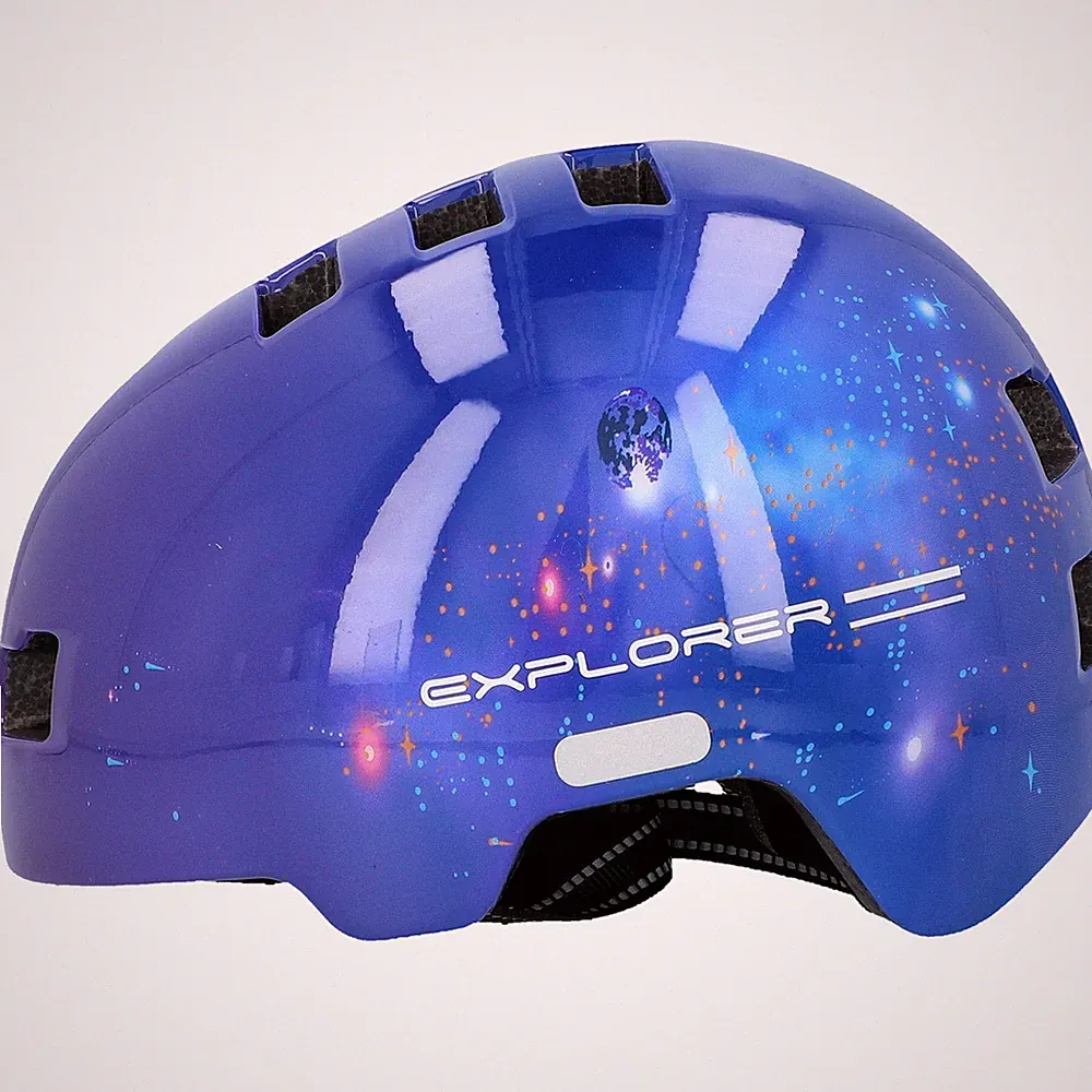 Fischer Kinder Fahrradhelm mit LED Rücklicht PLUS+ BMX Explorer S/M 54-58cm