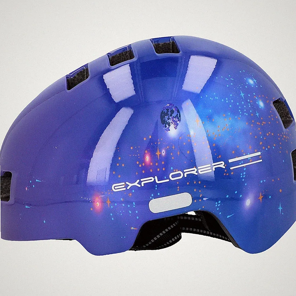 Fischer Kinder Fahrradhelm mit LED Rücklicht PLUS+ BMX Explorer S/M 54-58cm