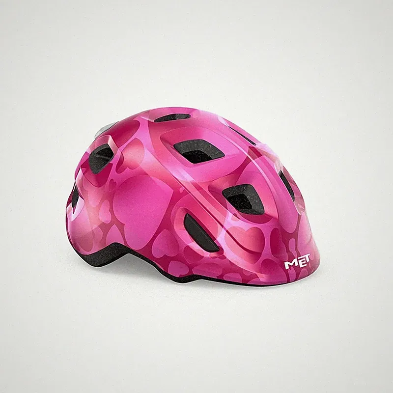 Helm Kind Hooray Mips Pink Herzen Poliert MET Fahrrad