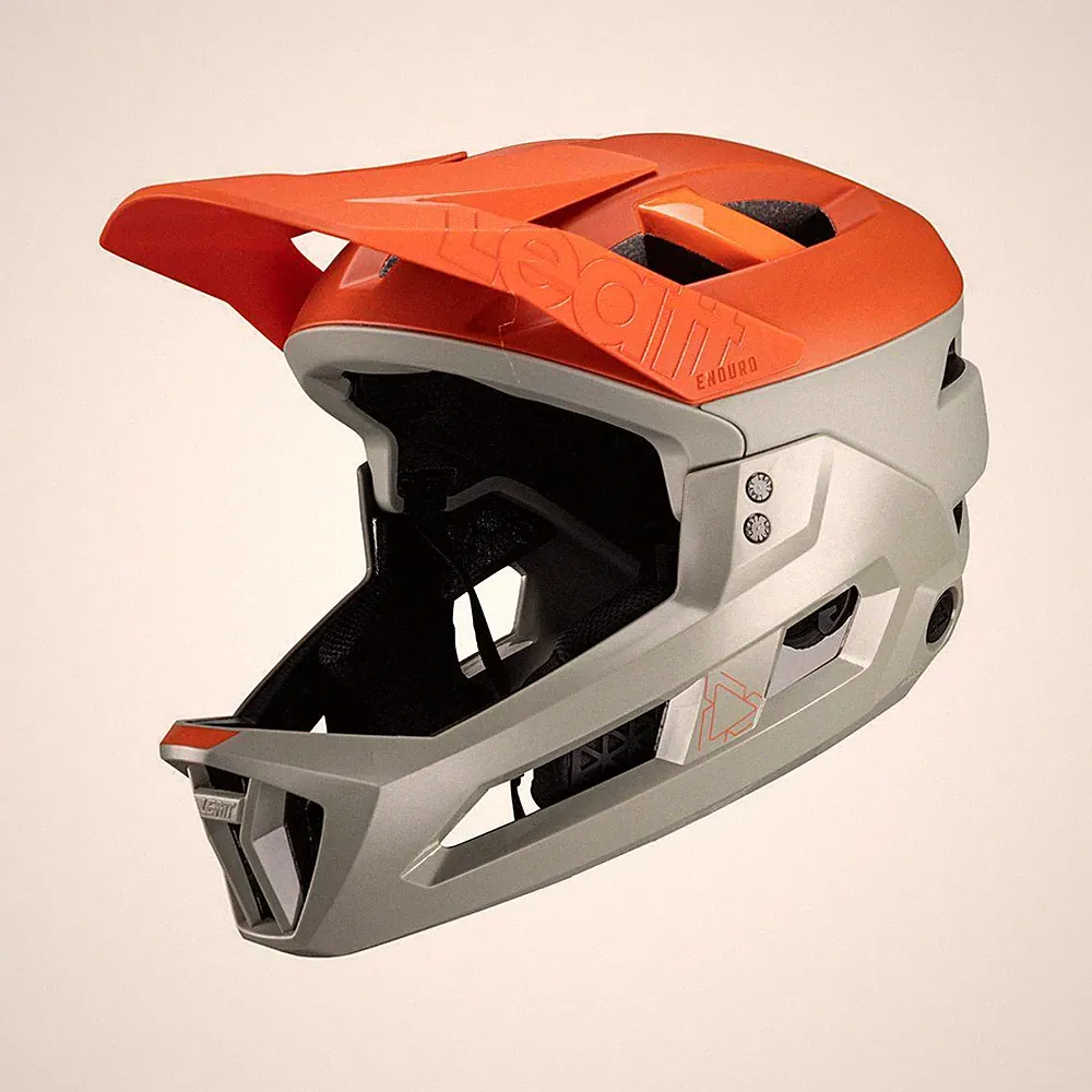 Helm MTB Enduro 3.0 Mit Kinn Abnehmbar 3 IN 1 Grau/Orange LEATT Fahrrad