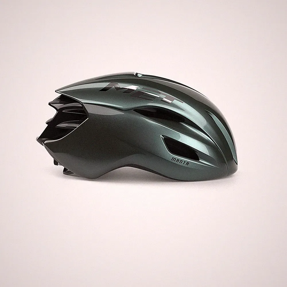 Helm Rennrad Manta Mips Hyper Teal Poliert MET Fahrrad