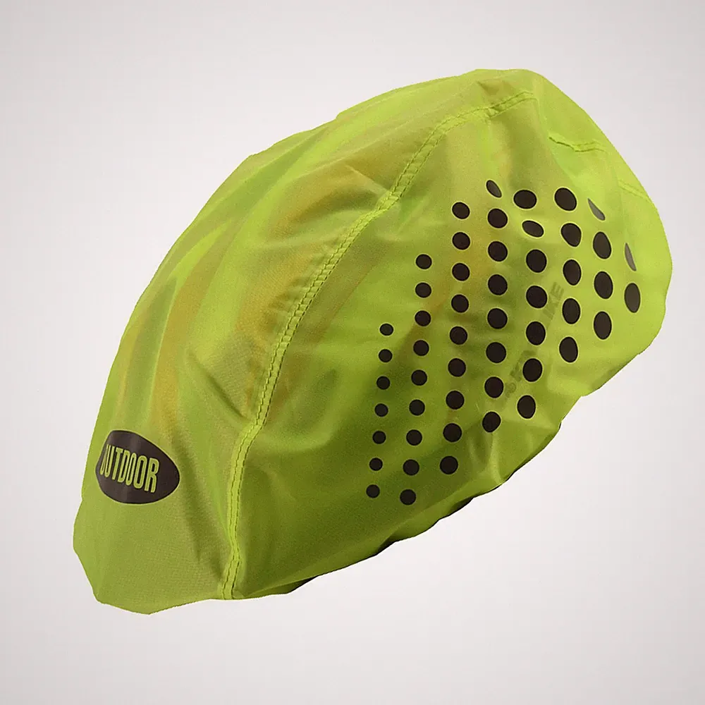 Helmüberzug Fahrradhelm Regenschutz Regenhaube Regenüberzug Sichtbarkeit NEON