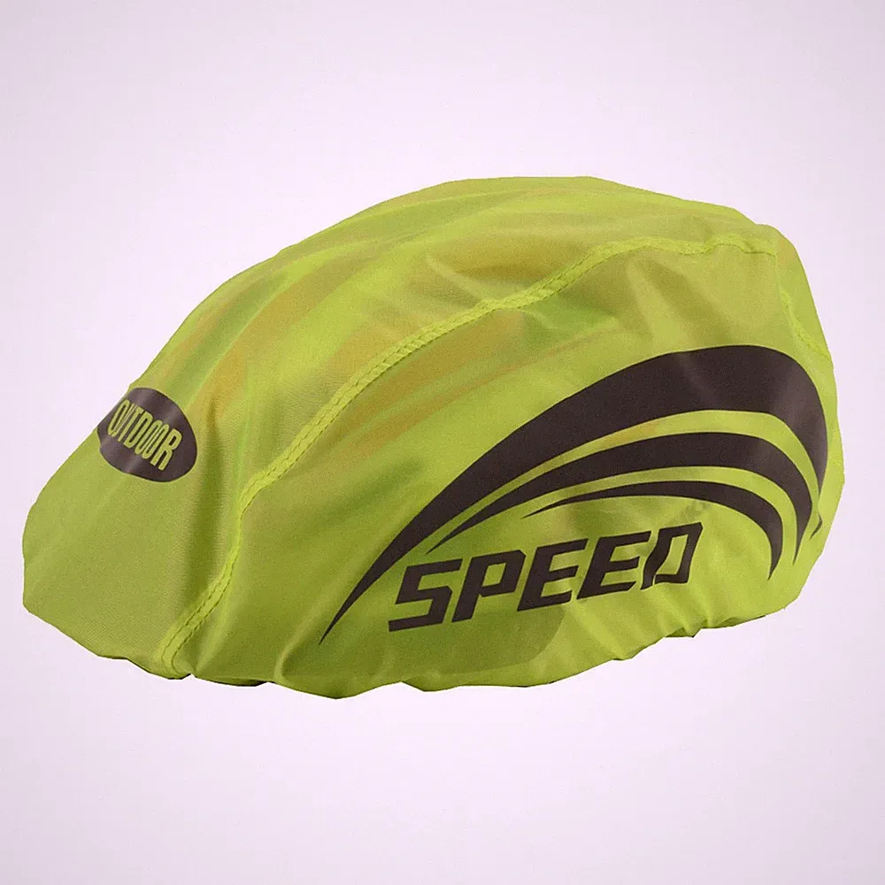 Helmüberzug Fahrradhelm Regenschutz Regenhaube Regenüberzug Sichtbarkeit NEON