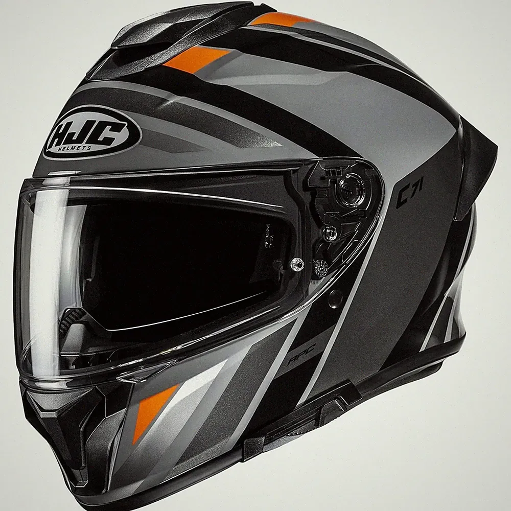 HJC C71 Faber Integralhelm Motorradhelm Sport Tourenrad Sturzdeckel rot grau