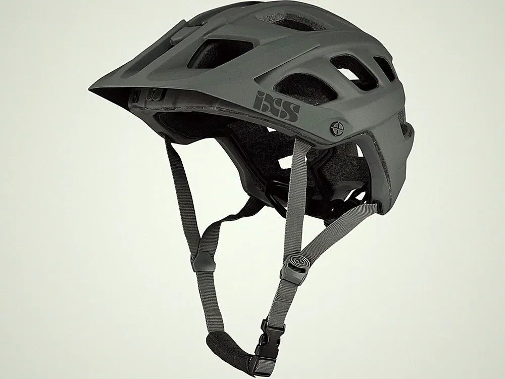 iXS Fahrrad Erwachsenen Helm Trail EVO Graphite S/M Fahrradhelm Visier Grau