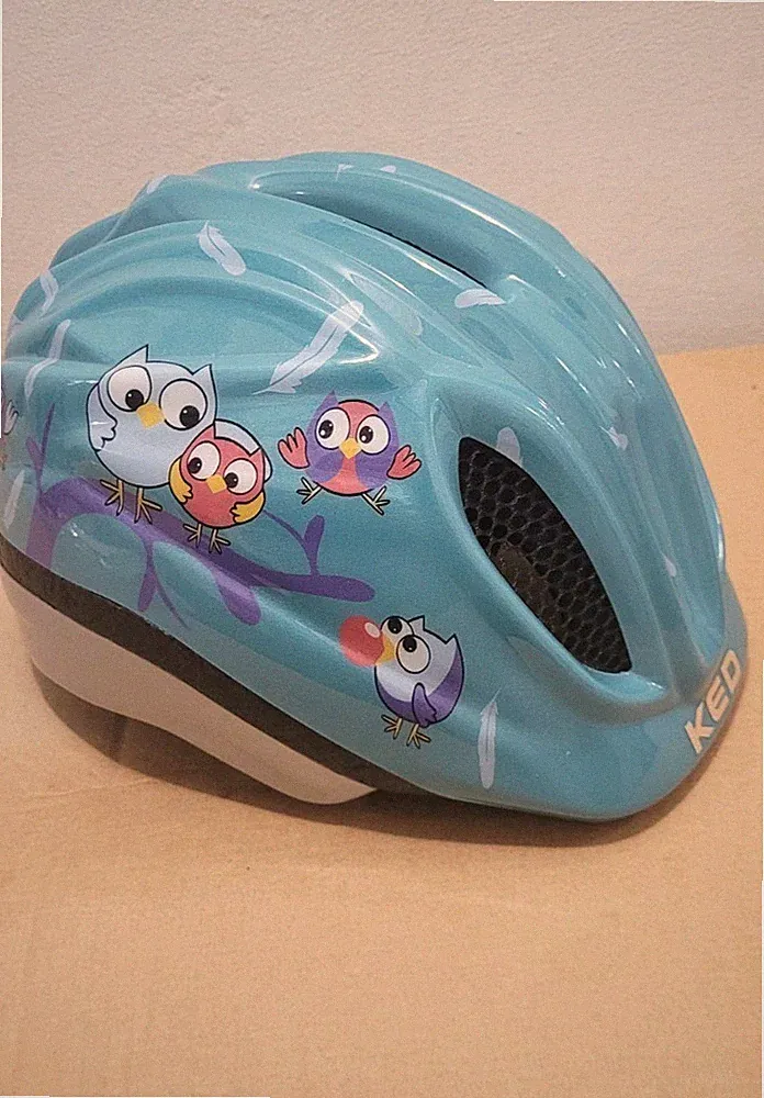 KED Meggy II Eulen S 46-51cm Minzgrün Kinder Fahrrad Helm Kinderhelm