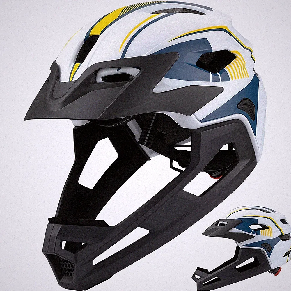 Kinder-Fahrradhelm Full-Face/Semi-Open konvertierbar, EPS+PC-Impact-Schutz