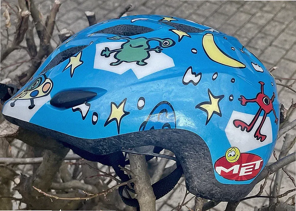 Kinder Fahrradhelm MET Elfo (Größe 46–53 cm) – blau
