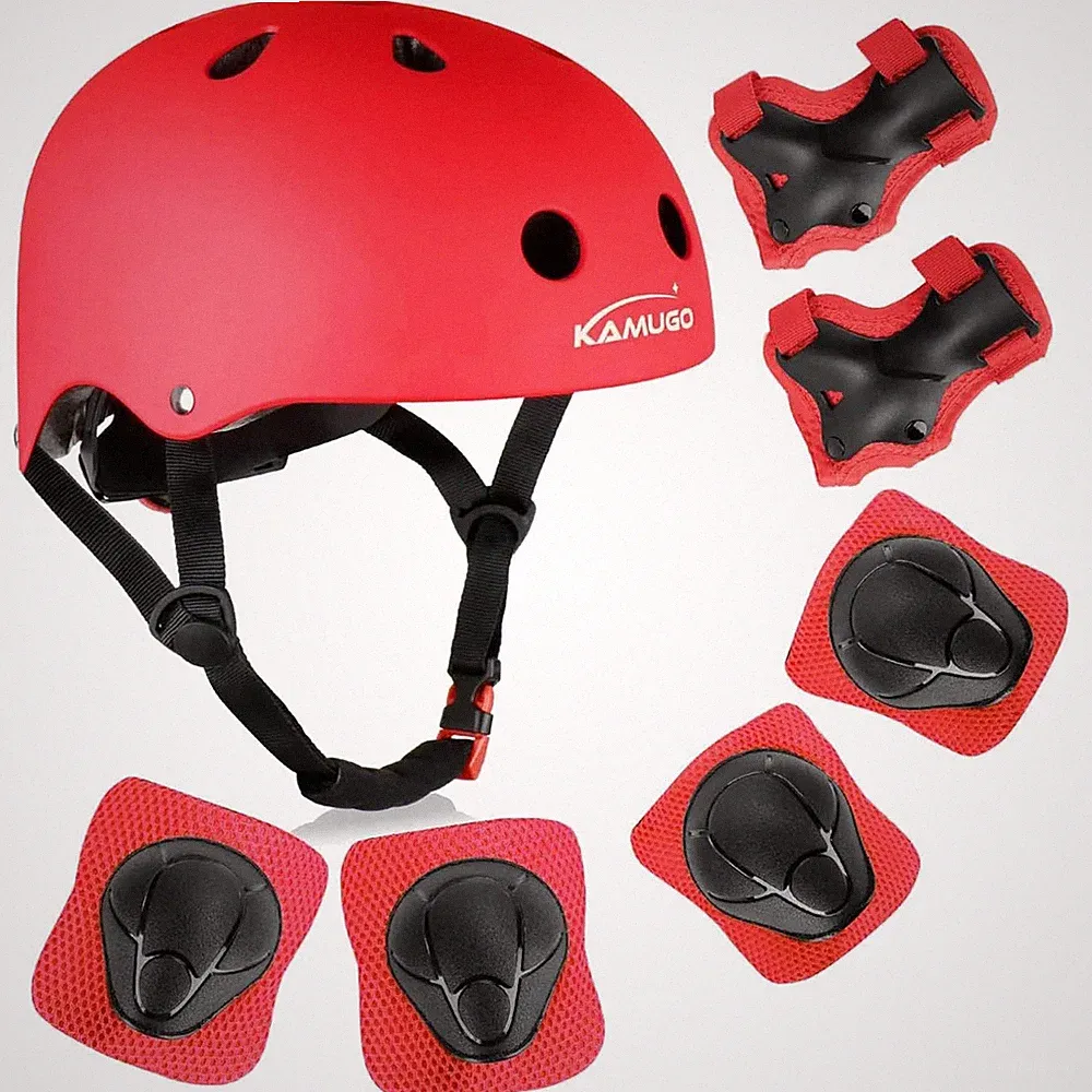 Kinderfahrradhelm Helm für Kinder Schutzset verstellbar Belüftung