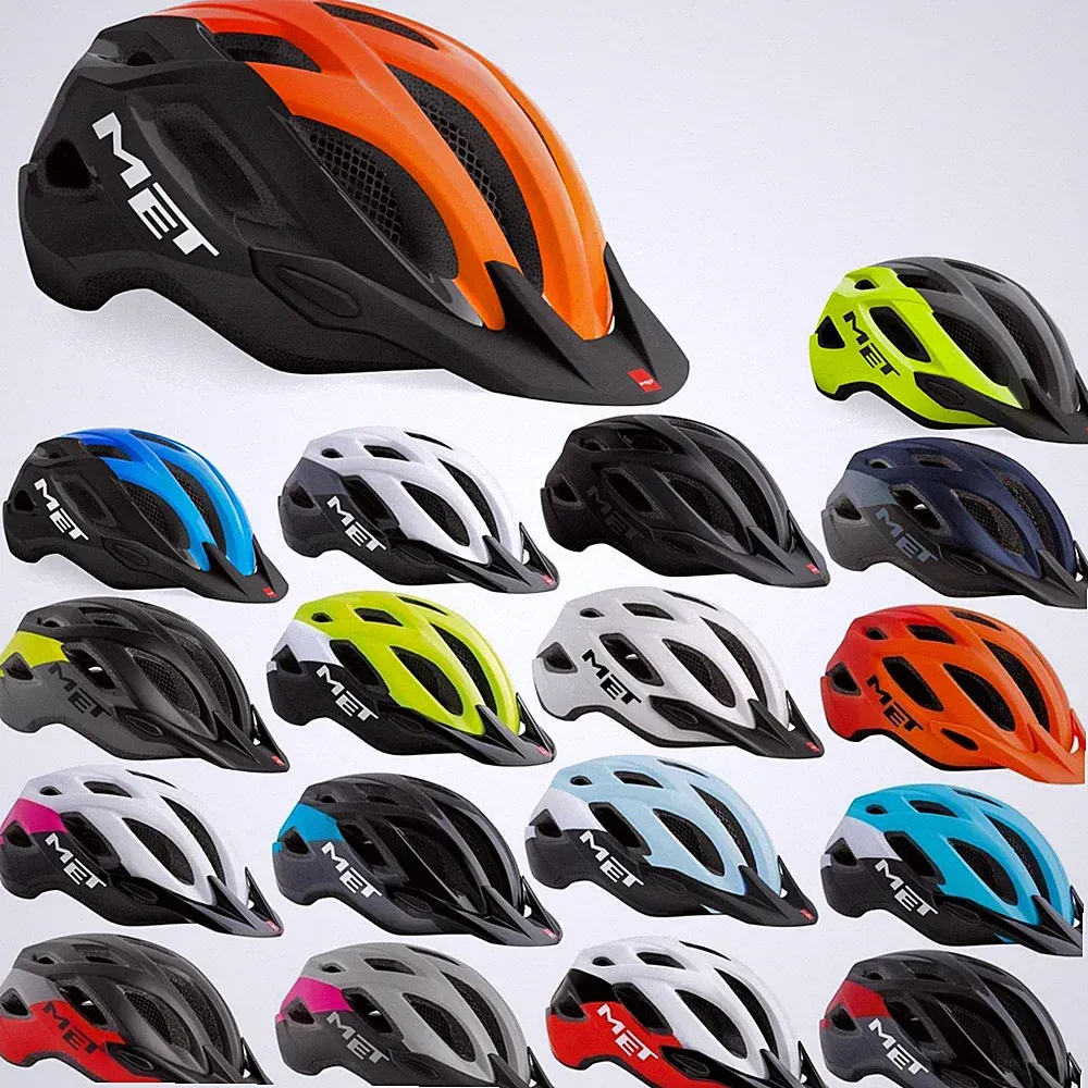 MET Fahrrad Helm Crossover LED Rücklicht Visier Abnehmbar Mountain Bike Leicht