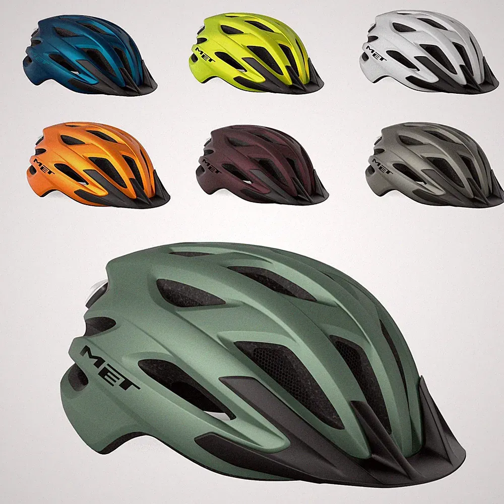 MET Fahrrad Helm Crossover Urban Mountainbike LED Licht Belüftet Schutz Bike