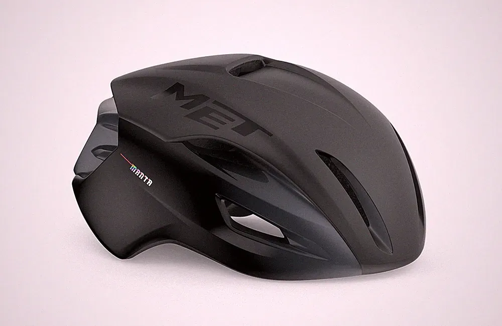 MET MANTA MIPS - RENNRADHELM - SCHWARZ GLÄNZEND