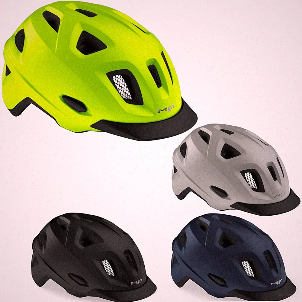 MET Mobilite Fahrrad Helm Halbschale Urban City LED Rücklicht Stadt Rad