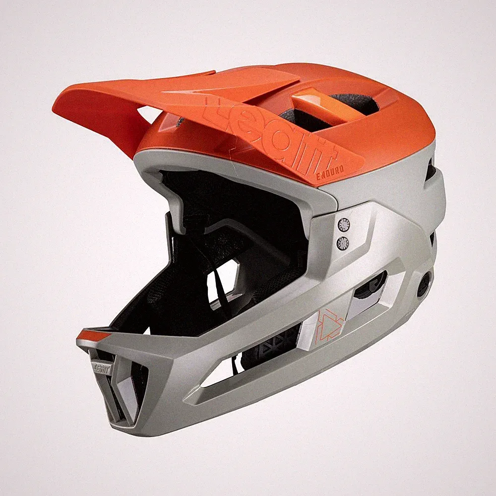 MTB Enduro Helm 3.0 Mit Abnehmbarem Kinnschutz 3 In 1 Grau/Orange LEATT Fahrrad