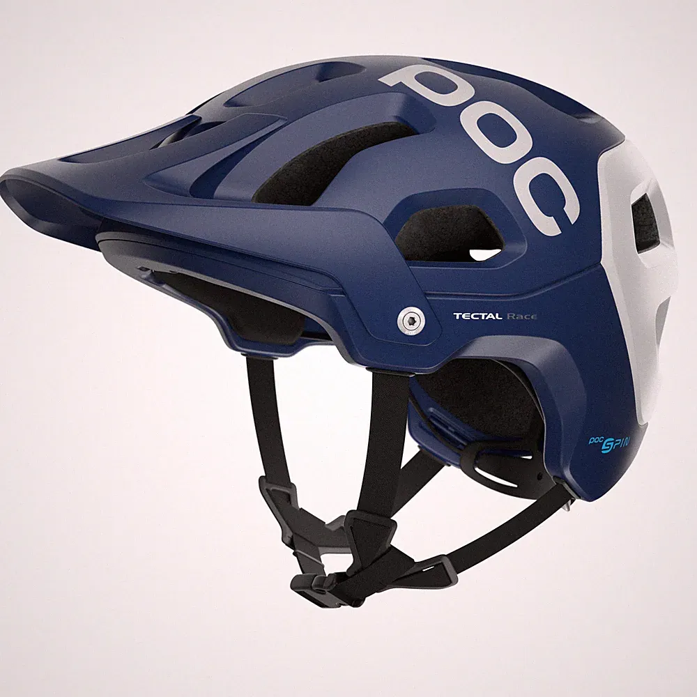 MTB-Helm Fahrradhelm POC Tectal Race SPIN Blau Weiß XS bis S 51 bis 54 cm