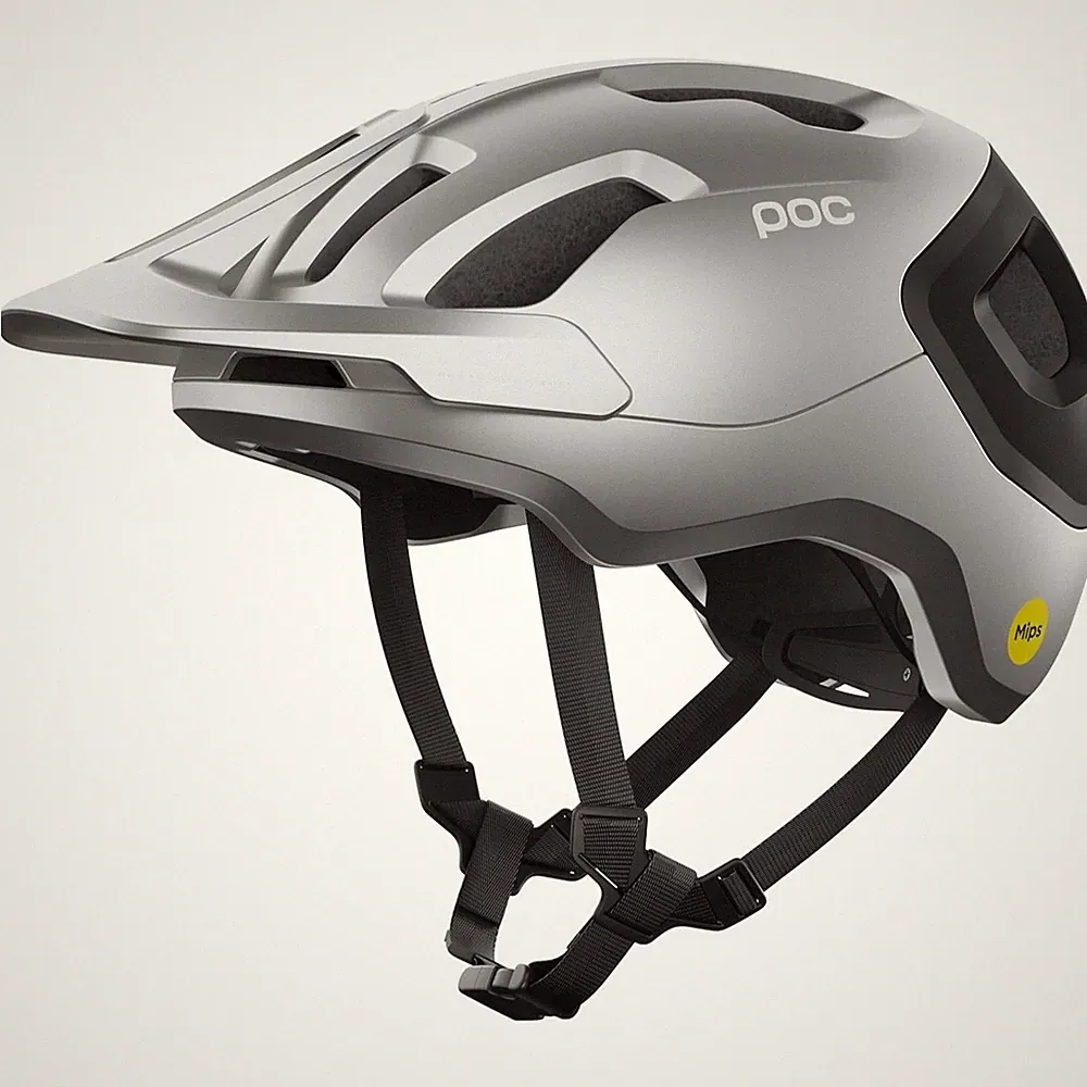 POC Axion Race MIPS Fahrradhelm Trail MTB Helm Silber/Schwarz Gr. XS