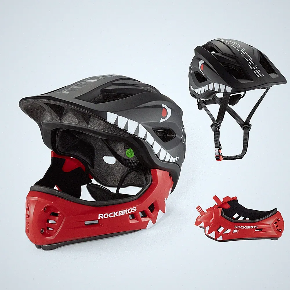 ROCKBROS Fahrrad Kinder Integralhelm Schutzhelm Antischweiß Trennbar 48-58CM