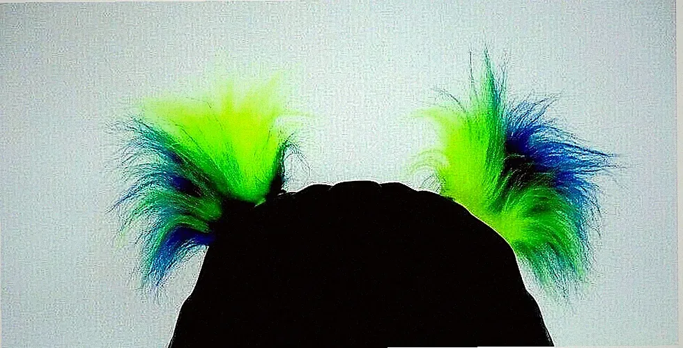 Ski - HELMOHREN ♥ blau neon gelb ♥ Skihelm DEKO Kinder Fahrradhelm Fellohren