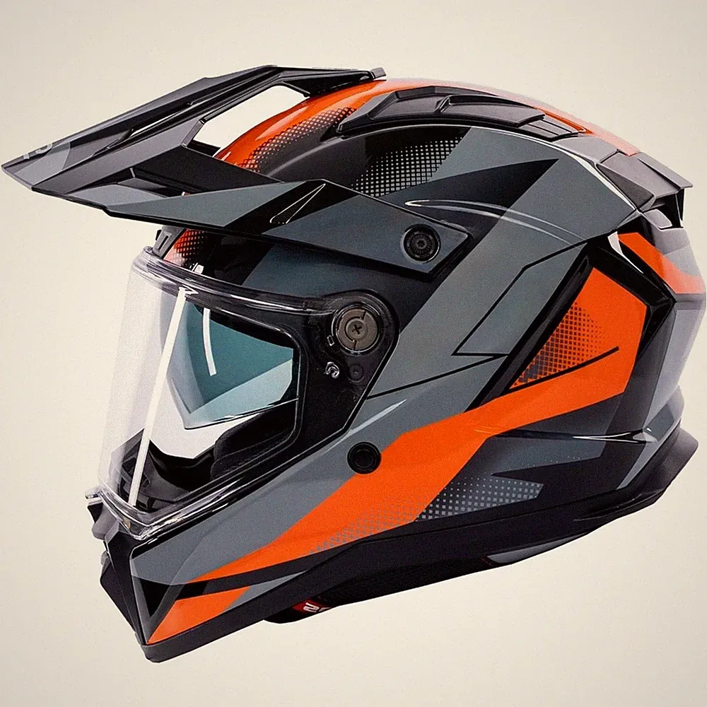 Spada Trailhawk Raptor Motorrad Helm ECE ACU Bike grau orange blau grün