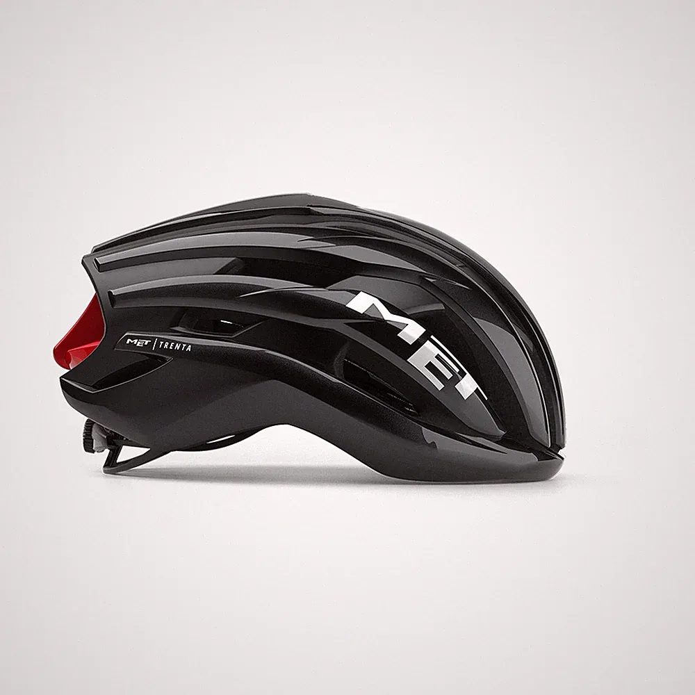 Straßenhelm Trenta MIPS Schwarz Rot Glänzend MET Fahrrad