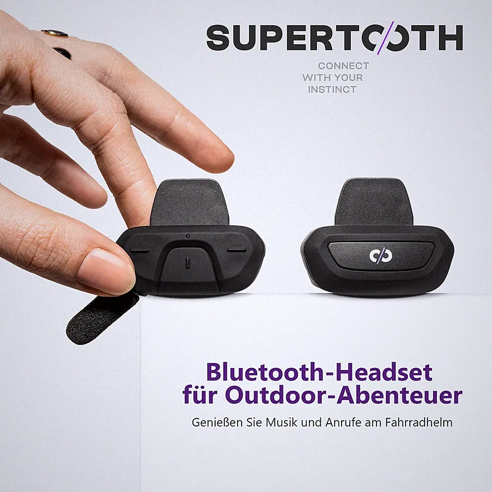 Supertooth Roamee Bluetooth Freisprecheinrichtung, Interkom für Fahrrad Ski Helm