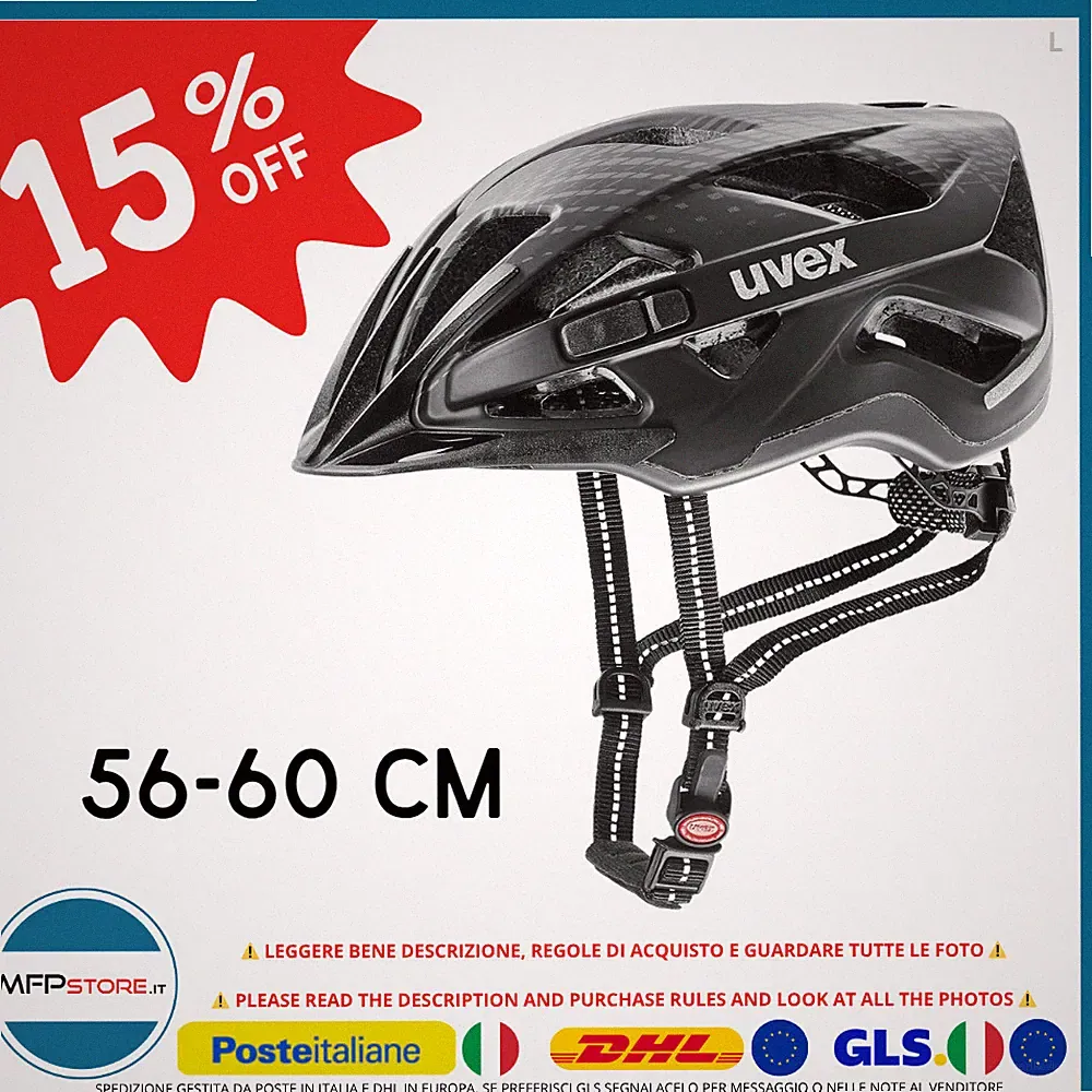 Uvex City Active Black Mat Fahrradhelm 56-60 cm Schwarz M Schnellverschluss