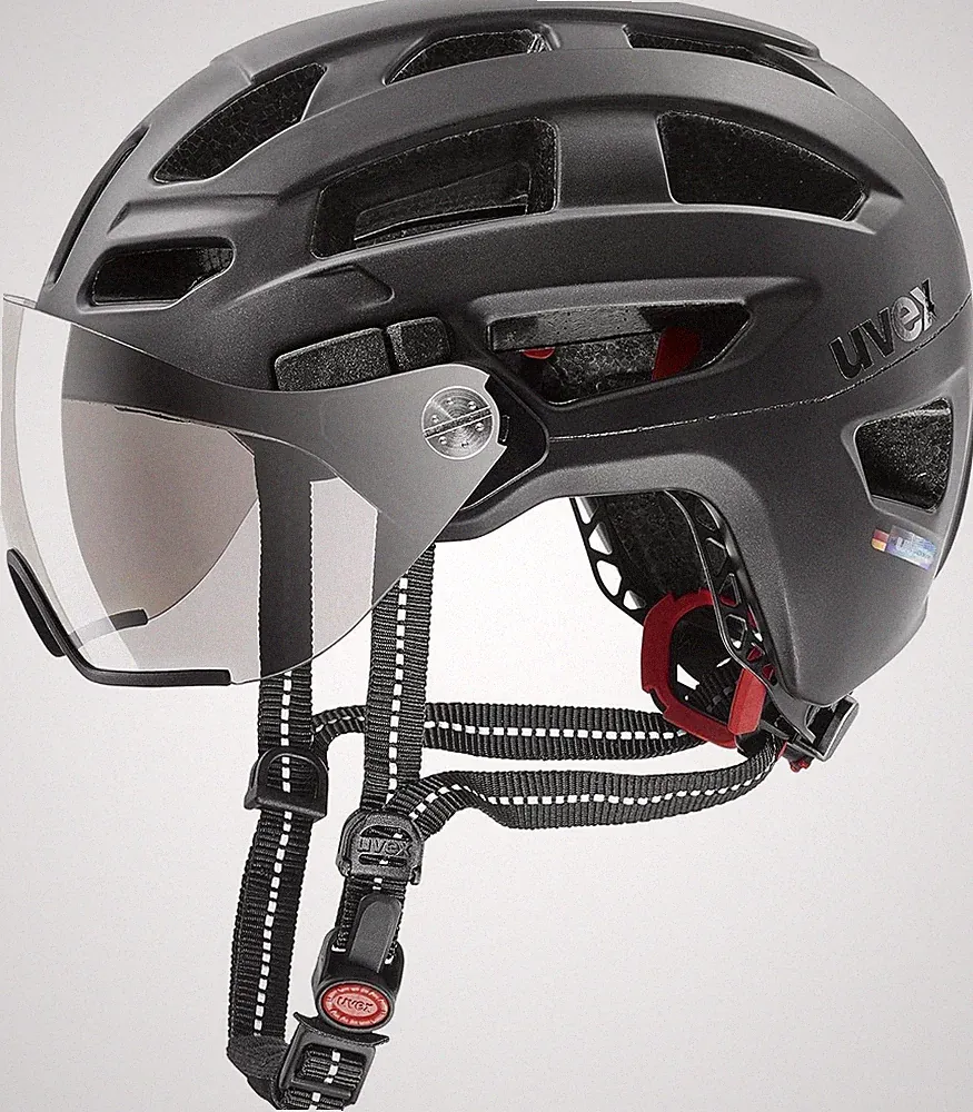 uvex Finale Visor - Secure City Fahrradhelm Unisex - Schwarz Matt - 52-57 cm