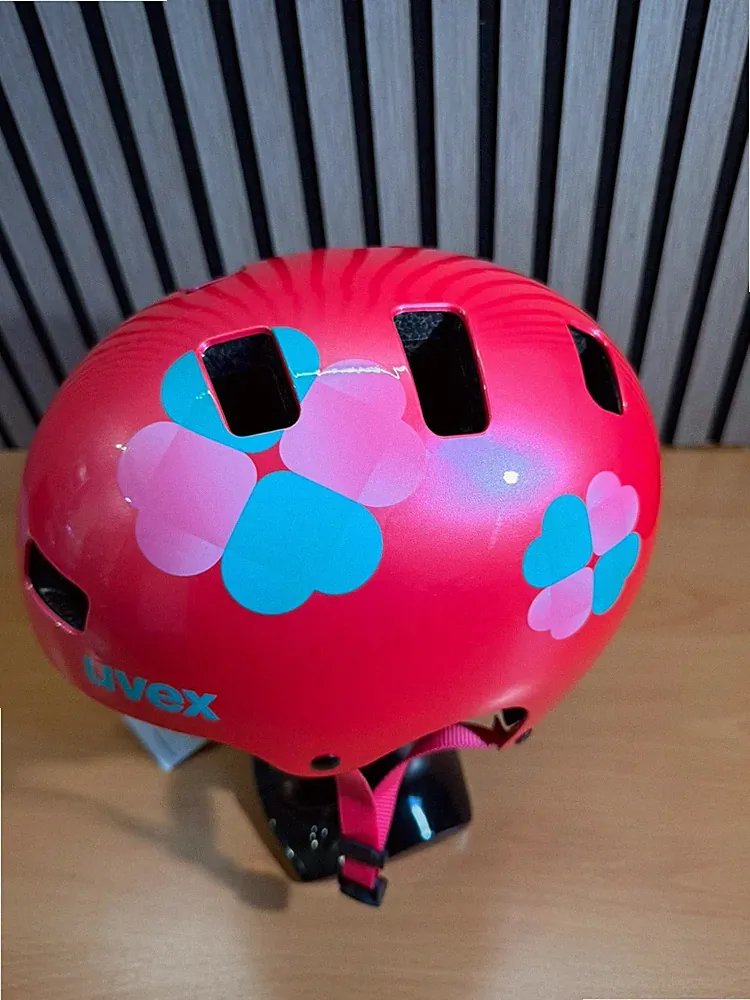 UVEX Kid 3 Fahrradhelm Pink Flower 55-58 cm Kinderhelm Skatehelm