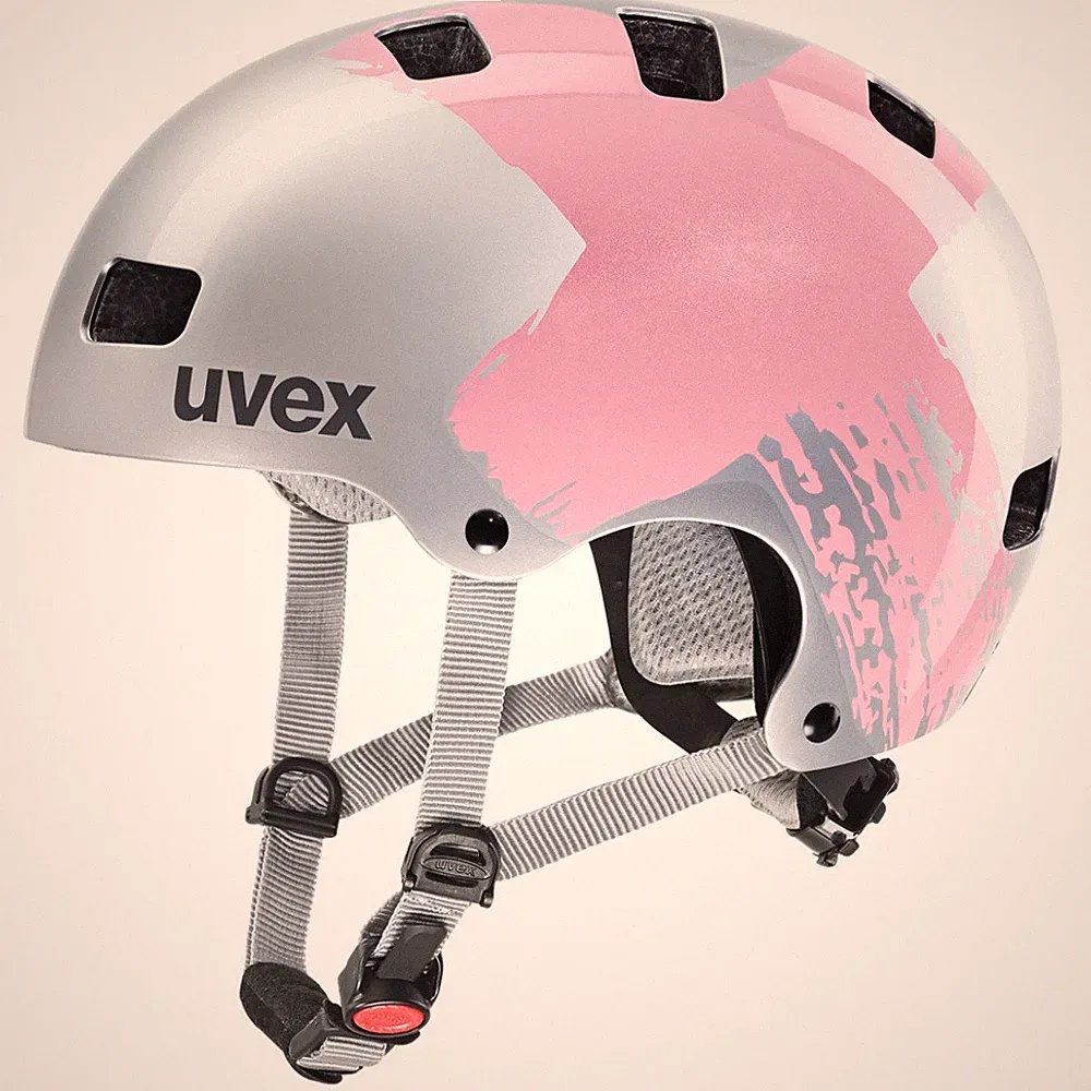 Uvex Kid 3 Kinder BMX Skate Fahrradhelm silver-rosé 51-55 cm