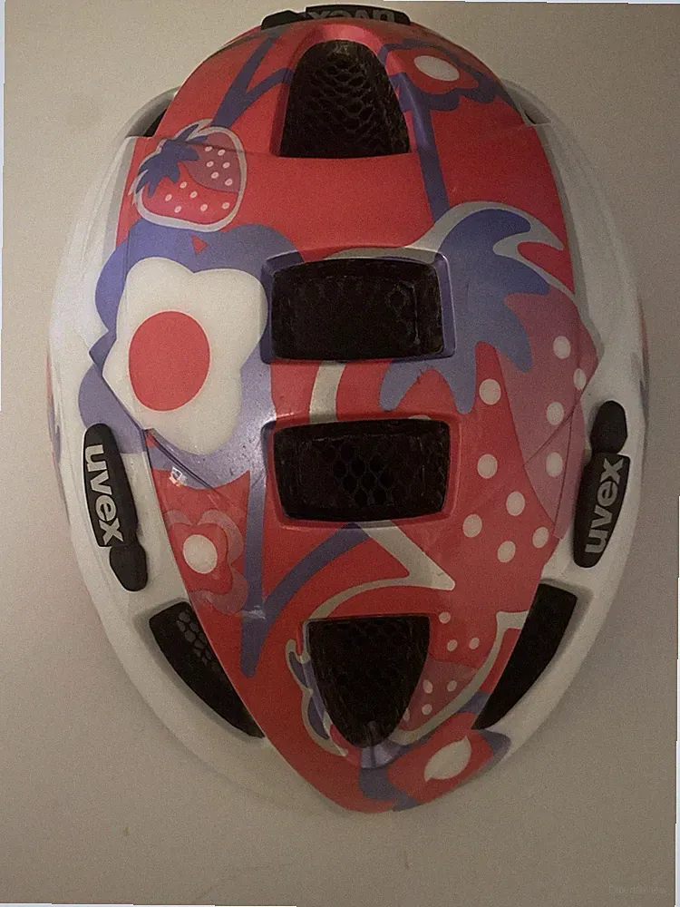 UVEX Kinder Mädchen Fahrradhelm Gr.46-52cm Rosa Weiß Lila Blumen Top Zustand
