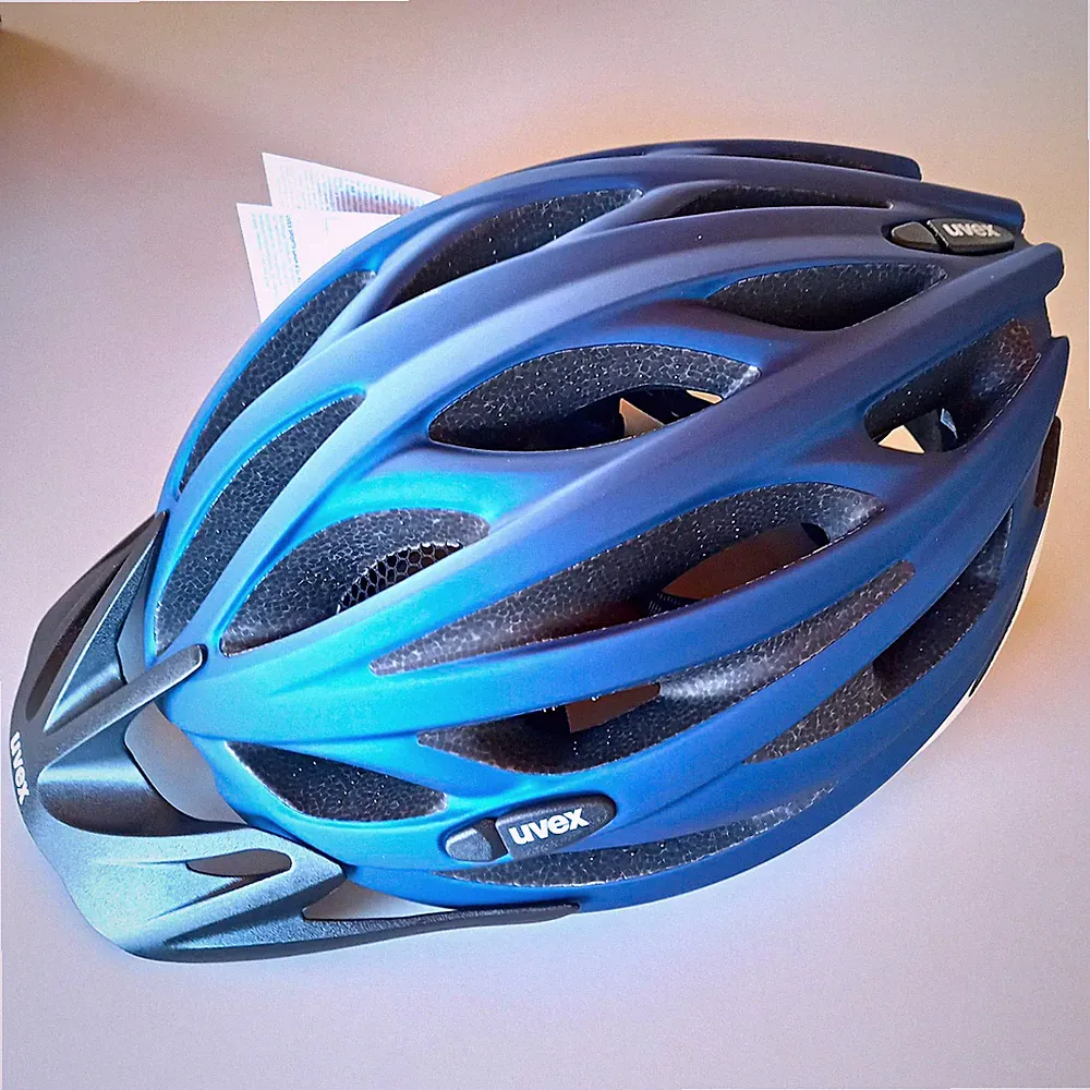 uvex Oversize Fahrradhelm blau/weiß matt 61-65 cm, NEU mit OVP