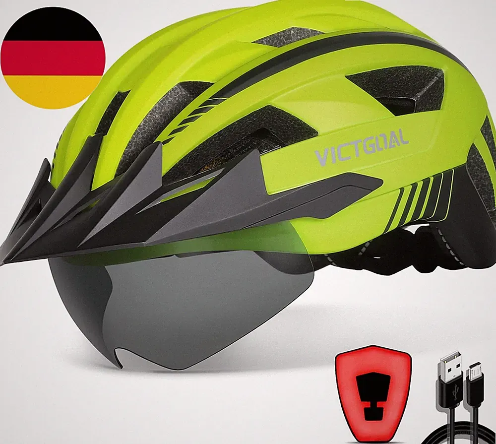 VICTGOAL Fahrradhelm Herren Damen MTB Helm Mit Abnehmbarer Magnetische Schutzbri