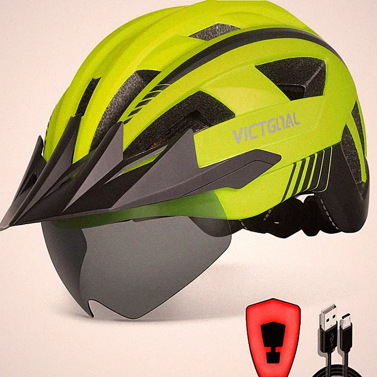 VICTGOAL Fahrradhelm MTB Helm mit Visier 21 Belüftungskanä